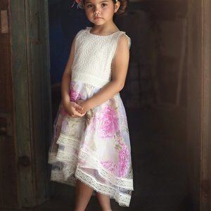 NWT Trish Scully White Floral Delphine Dress